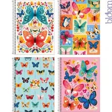 Caderno Universitário Tilibra Bloom 1 Matéria 80 Fl  Adesivo