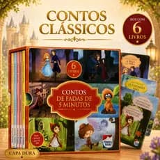 BOX 6 Livros Infantis Contos Clássicos Ilustrados Capa Dura Fada