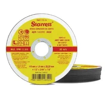 KIT C/12 Disco De Corte Fino Aço Inox 4.1/2 Esmerilhadeira