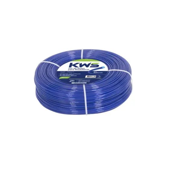 Fio De Nylon Redondo Azul 2,5mm KWS Rolo Com 20 Metros