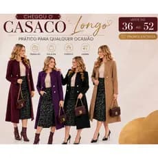 SOBRETUDO FEMININO CARDIGAN LONGO CASAQUINHO ESTILO JALECO ABERTO BLUSÃO CASACO COMPRIDO ROUPAS DE INVERNO