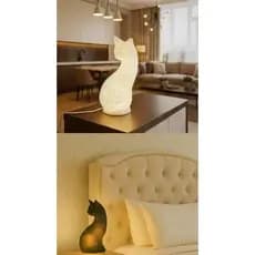Luminária Abajur Bivolt Decorativo para Mesa criado Mudo Abajour Gato Cabeceira Cama Quarto Sala luxo