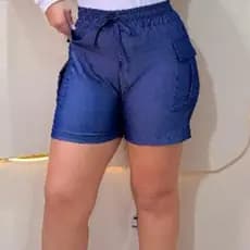 short CARGO  de chambray bolso no lateral