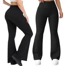 Calça Legging Flare Flanelada Leg Boca De Sino Bailarina