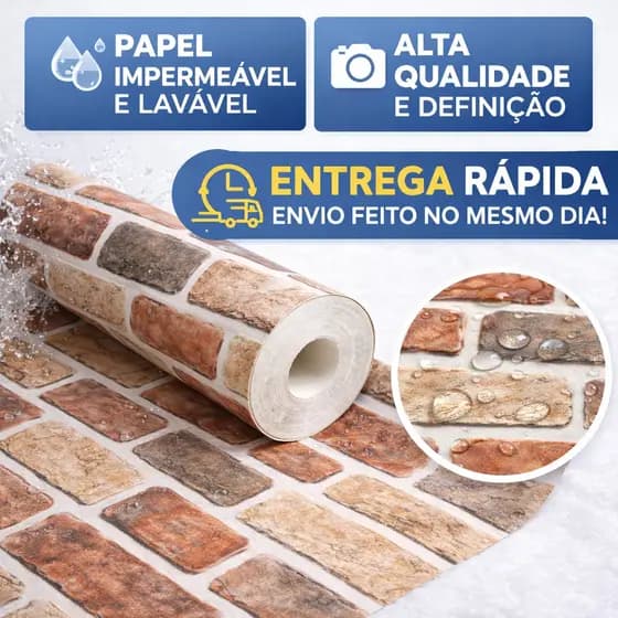 12 Metros Papel de Parede Tijolo Adesivo de Parede Sala Lavável 3D Papel Adesivo de Parede Decoração