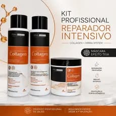 KIT COLLAGEN REPARADOR INTENSIVO PROFISSIONAL | 3 PASSOS PÓS-QUÍMICA | FINA MARIA PROFESSIONAL