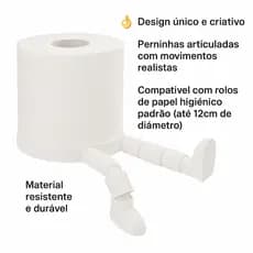 Suporte de Papel Higiênico com Perninhas Articuladas – Decoração Divertida para seu Banheiro!