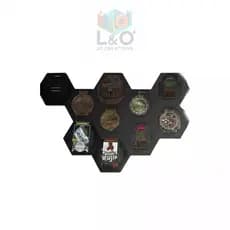 Kit Suporte de Medalhas Hexagonal em Formato Colmeia