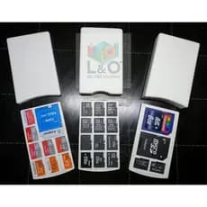Porta cartão SD e micro SD com 3 gavetas e diversas possibilidades de organização