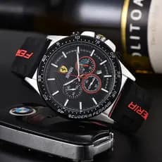 Relógio masculino relógio de quartzo de seis ponteiros relógio FERRARI moda elegante relógio de pulso de marca superior