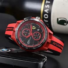 FERRARI Relógio de Pulso Masculino Relógio de Quartzo de Cinco Mãos Multifuncional Cronógrafo Relógio Top Marca Moda Sér