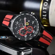 Relógio masculino de quartzo de seis mãos FERRARI relógio de pulso de marca superior elegante moda F1 carro de fórmula
