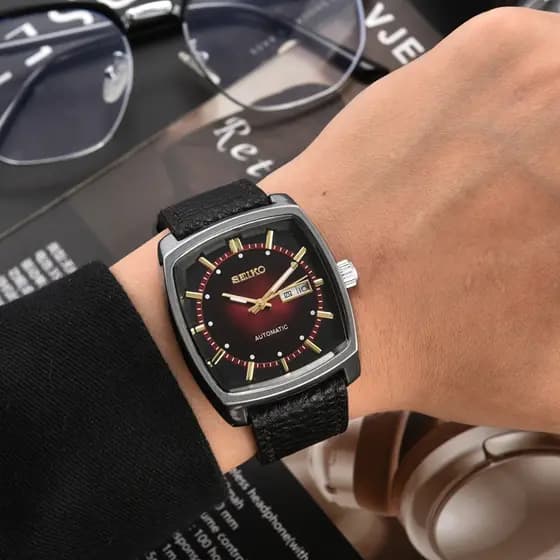 Relógio masculino elegante relógio mecânico de três mãos SEIKO relógio de pulso marca superior função de calendário dupl