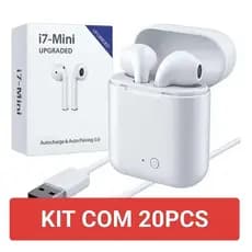 Kit 5 10 e 20 Fone de Ouvido Bluetooth I7-Mini Branco - Altomex