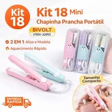 Kit 5/10/15/18 Mini Chapinha Prancha De Cabelo Portátil Com Case Transporte Bivolt Estojo Entrega rápida