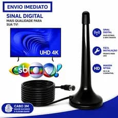 Antena Digital para TV| Imagem HDTV e Instalação Fácil | Alta Sensibilidade e Alcance