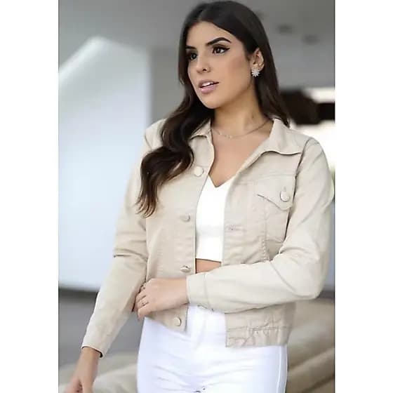 Sarja Jaqueta  Jeans Básica Botões Encapado Moda Feminina Tendência Da Moda Novo