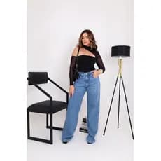 Calça Flare Jeans Feminina Boca de Sino Cintura Alta Modeladora