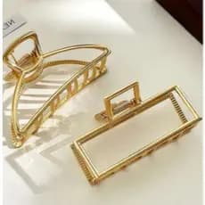 Combo com 2 Presilha de cabelo dourado / Piranha de Metal Chic luxo / Prendedor de cabelo Feminino