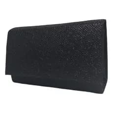 Bolsa de Festa Feminina Preta com Glitter e Alça de Corrente – Ideal para Casamento e Formatura