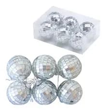 Conjunto de 06 Bolas discoteca com Espelho para Árvore de Natal Altomex ZSS-001