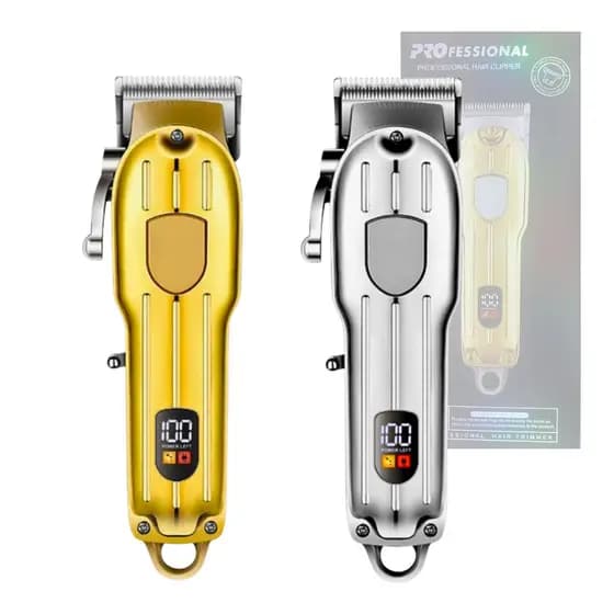 Maquina De Cortar Cabelo Profissional Visor Led Metalizada Bivolt T&Z TZ-162