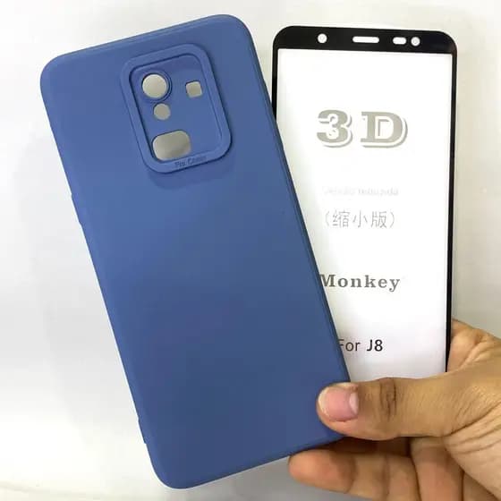 Capa J8 + Película 3D Kit Samsung Case Protetora Celular Silicone