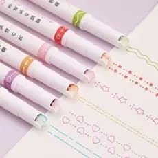 Kit 6/12/24 | Caneta Roller Carimbo Desenhos Criativos Papelaria Kawaii Marcador Escolar Divertido