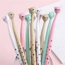 Kit 4/8/12 Caneta De Gatinho Ponta Fina 0,3 Gel Pen Papelaria Kawaii Material Escolar Lembrancinha