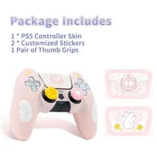 Conjunto De Pele De Controlador GeekShare PS5 , Capa Protetora De Silicone Antiderrapante Para Sem Fio Com 2 Tampas De P