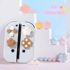 Bonito Marrom Amor Estrela Macio D-pad Cruz Polegar Grip caps Para Nintendo Switch/OLED ABXY Botão Chave Acessórios Do J