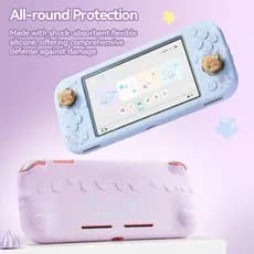 Capa Protetora Para Switch Lite , Antiarranhões De Silicone Macio Com 2 Tampas De Aperto De Polegar