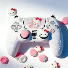 Capa Macia De Silicone Fofa Para Ps5 , Pele Protetora E Tampas De Aperto De Polegar Playstation 5 , Duas Um Adesivo