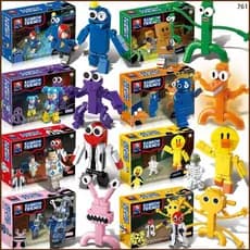 Aproximadamente 8-16pcs Rainbow Friends Blocos De Construção Modelo Bonecas Brinquedos Para Crianças Ornamento Coleções