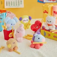 Música Pop coreana BTS BT21 bebê Mini brinquedo de pelúcia macio 12cm chaveiro tártaro Chimi biscoitos
