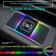 Carregador sem fio para carro 20W, almofada de carregamento para carro, almofada antiderrapante, acessórios modificados,