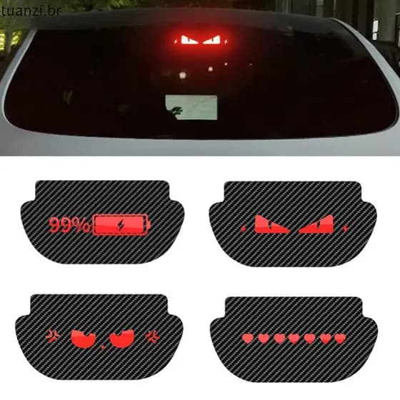 Carro Lâmpada De Freio De Alta Montagem Para Placa De Projeção PVC Soft Decal Top Adesivos Com Emblema De Luz