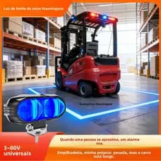 Empilhadeira escalada elevador carro borda infravermelha luz de advertência invertendo área segura holofote Laser plano
