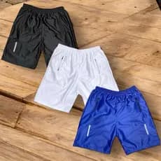 BERMUDA MASCULINA REFLETIVA ESPORTIVA COM ZÍPER NO BOLSO LANÇAMENTO 🚀