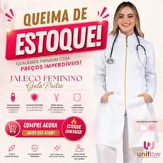 Jaleco Feminino Em Oxford, Original Gola Padre, ZÍPER PRATA OU DOURADO, Acinturado