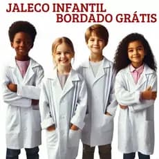 Jaleco Infantil UNISSEX, Fantasia, Médico, Dentista, Veterinário, Cientista - Laboratório Escolar