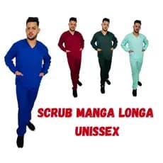 Scrub Pijama Cirúrgico Gabardine Manga Longa - Profissional - Saúde - Médico