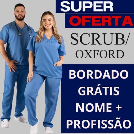 Conjunto Pijama Cirúrgico Scrub Hospitalar Privativo UNISSEX BORDADO GRATIS + BRINDE