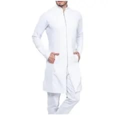 Jaleco Slim Masculino, Em Gabardine, Fechamento em zíper BORDADO GRÁTIS