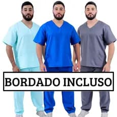 Conjunto Pijama Cirúrgico Scrub Hospitalar Privativo BORDADO GRÁTIS  + BRINDE