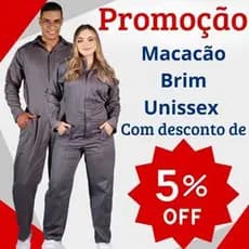 Macacão Manga Curta Brim Pesado