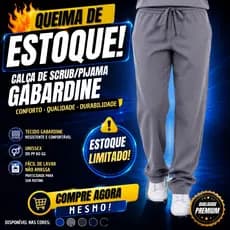 Calça de Scrub/Pijama Gabardine Unissex - Profissionais, Saúde, Médico, Veterinário