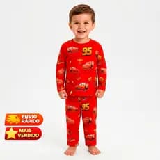Pijama Carros Mcqueen infantil Manga Longa e Curta Personagem 1 a 8 anos | ENVIO IMEDIATO