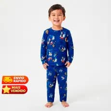 Pijama Sonic Menino infantil Manga Longa e Curta TECIDO MACIO Personagem 1 a 8 anos | Envio Imediato