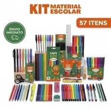 Material Escolar Completo Kit escolar completo Kit Mochila Escolar Volta as Aulas Material Escola